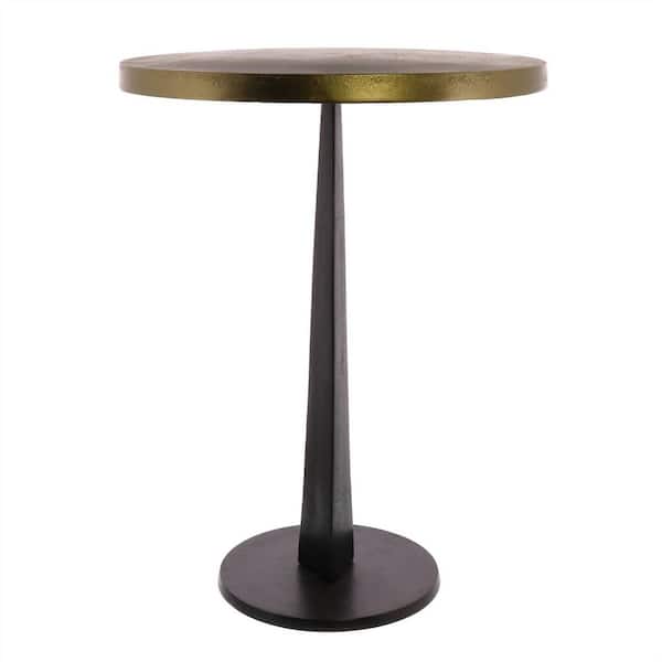 HomeRoots Shelly 15.25 in. Bronze Wood End Side Table