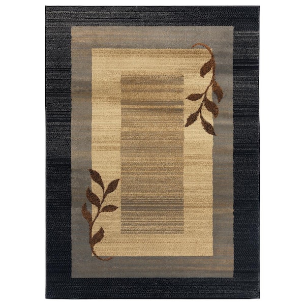 Home Dynamix Royalty Clover Black/Blue 3 ft. x 5 ft. Geometric Area Rug