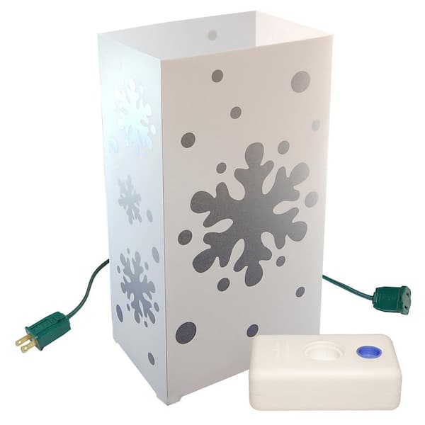 LUMABASE Electric Luminaria Kit with Snowflake and LumaBases (10-Count)