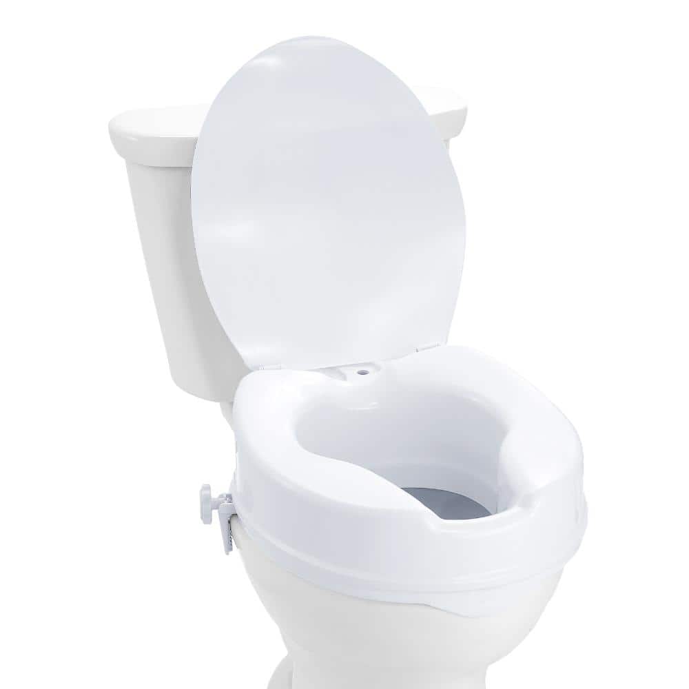 Raised Toilet Seat 4 in. Riser with Lid, 300 lb. Universal Fit, High-Strength PP with Fastener Rod Locking price history on PriceWatchPro