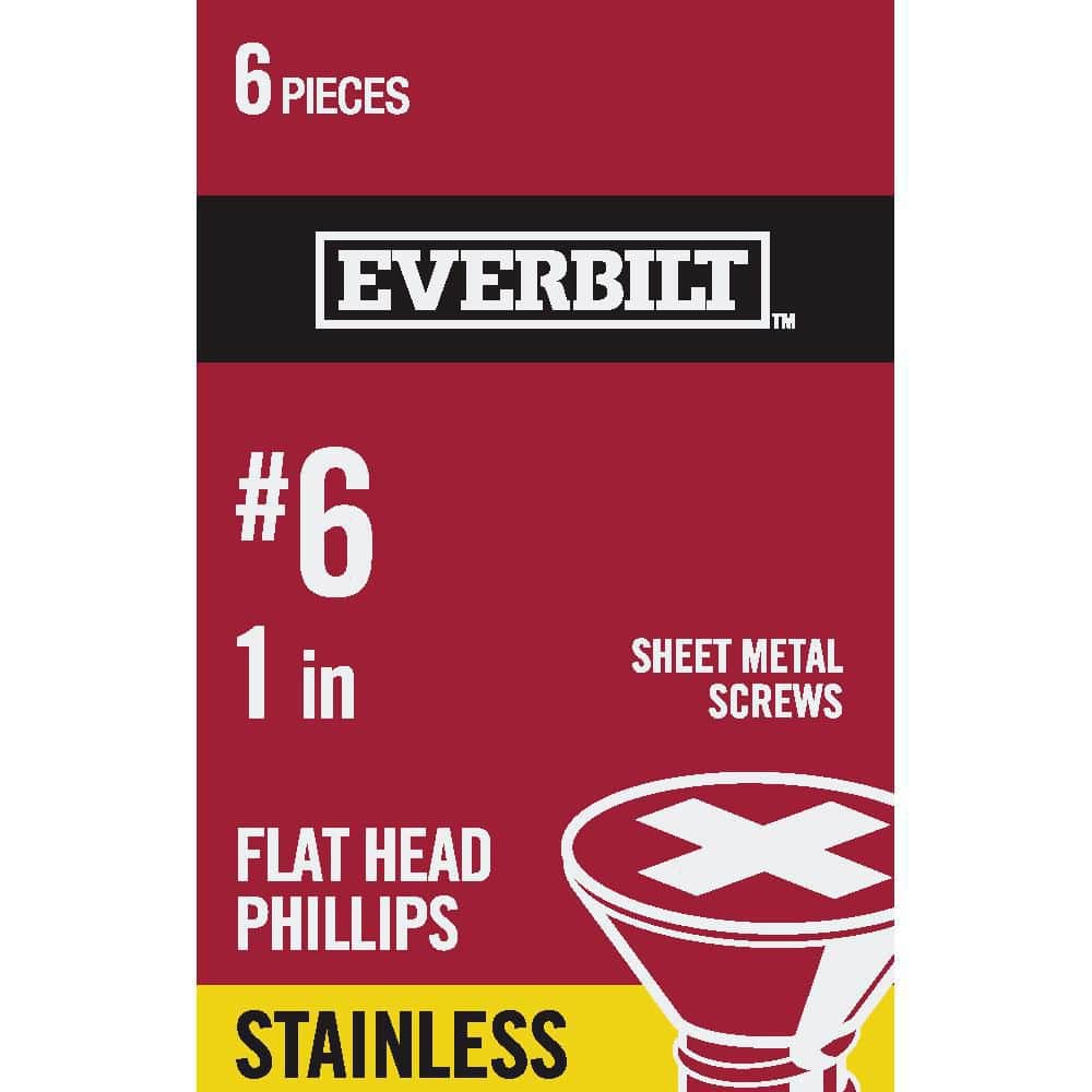 Everbilt #6 x 1 in. Phillips Flat Head Stainless Steel Sheet Metal