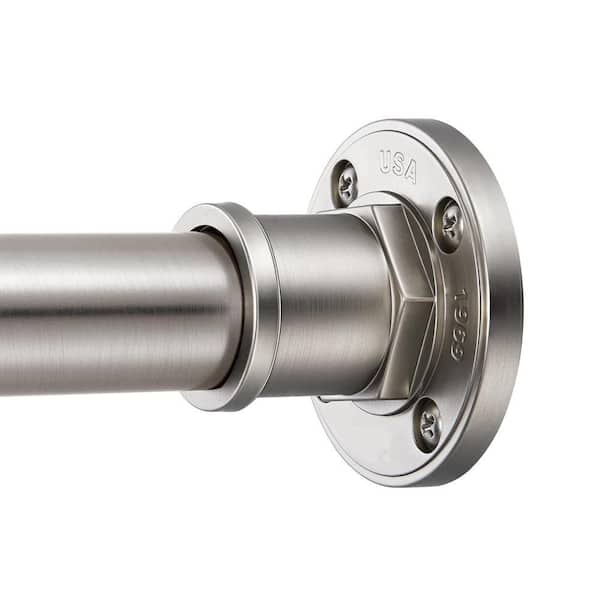 72 in. Stainless Steel Shower Curtain Rod in Brushed Nickel, Never Rust Non-Slip 2-in-1 Design Tension Curtain Rod