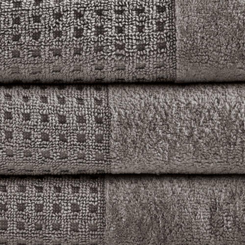 Gray Cotton Jacquard Fast-Drying Hand Towel Set of Six