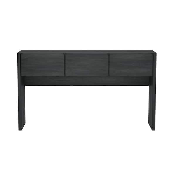 Linda 60 in. Modern Charcoal Grey Rectangle Composite Wood Console Table with 3 Drawers