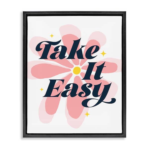 Stupell Industries Groovy Take It Easy by Ahmed Sameh Hussein Black Floater Frame Nature Graphic Art Print 31 in. x 25 in.
