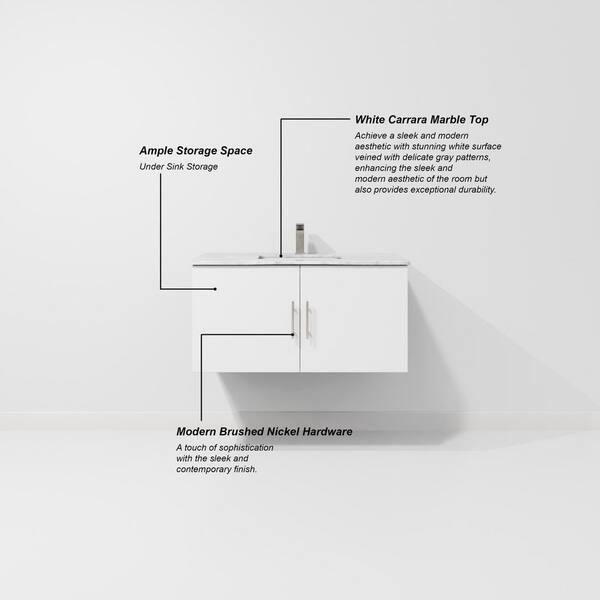 Lexora Geneva 36 in. W x 22 in. D x 19 in. H Bath Vanity Cabinet