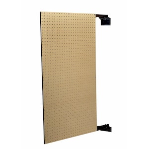 24 in. W x 48 in. H x 1-1/2 in. D Wall Mount Double-Sided Swing Panel Natural HDF Pegboard
