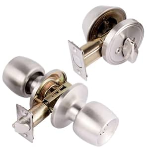 Premier Lock Stainless Steel Entry Door Knob Combo Lock Set with Deadbolt  and Total 24 Keys, Keyed Alike (4-Pack) ED03-4 - The Home Depot