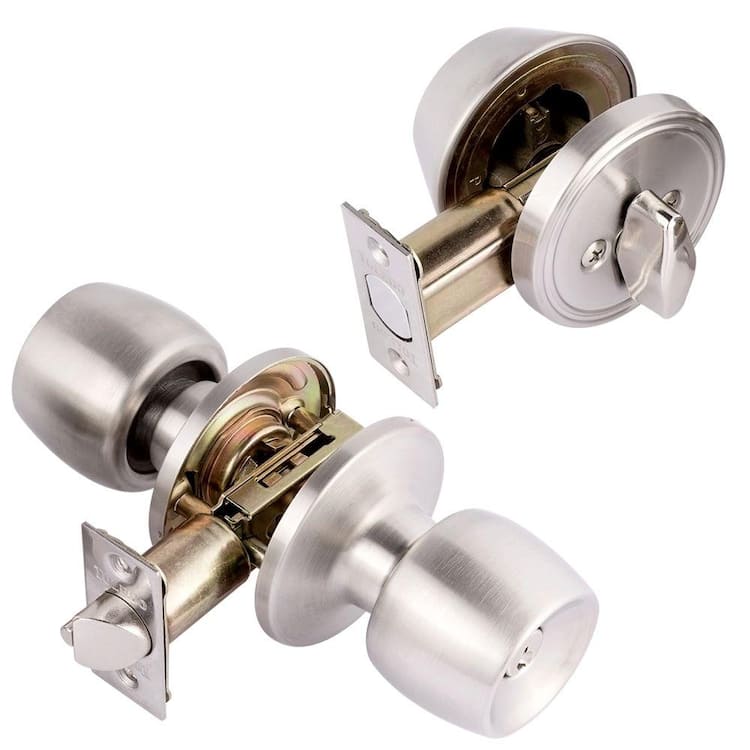 TOLEDO Single Cylinder Satin Nickel Combo Set