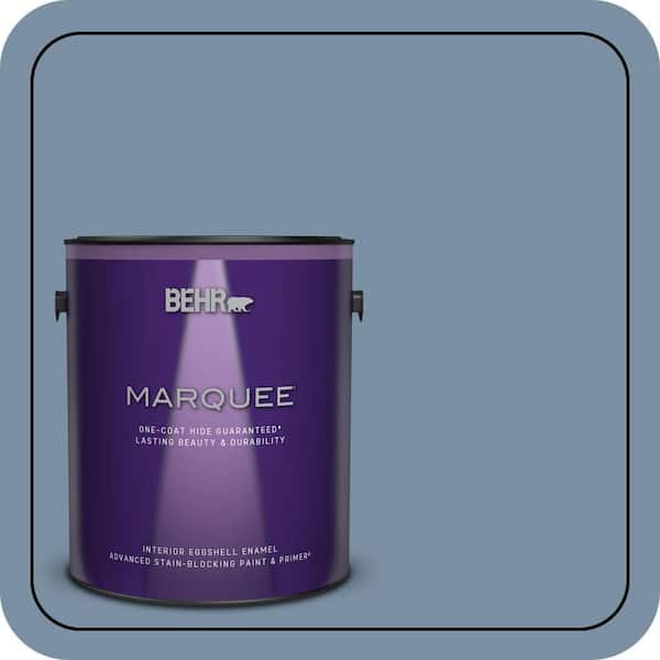 BEHR MARQUEE 1 gal. #S510-4 Jean Jacket Blue One-Coat Hide Eggshell Enamel Interior Paint & Primer