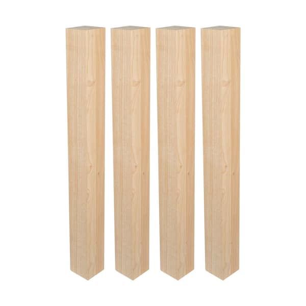 35-1/4 in. x 3-1/2 in. Unfinished North American Solid Hardwood Kitchen Island Leg (Pack of 4)