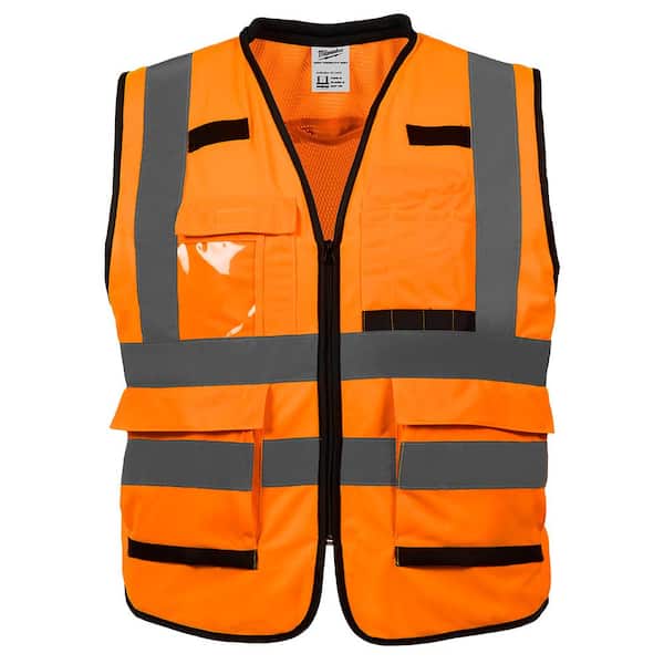 Milwaukee Performance Large/X-Large Orange Class 2-High Visibility Safety Vest with 15 Pockets