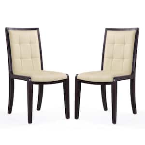 Executor Cream Faux Leather Dining Chair (Set of Two)
