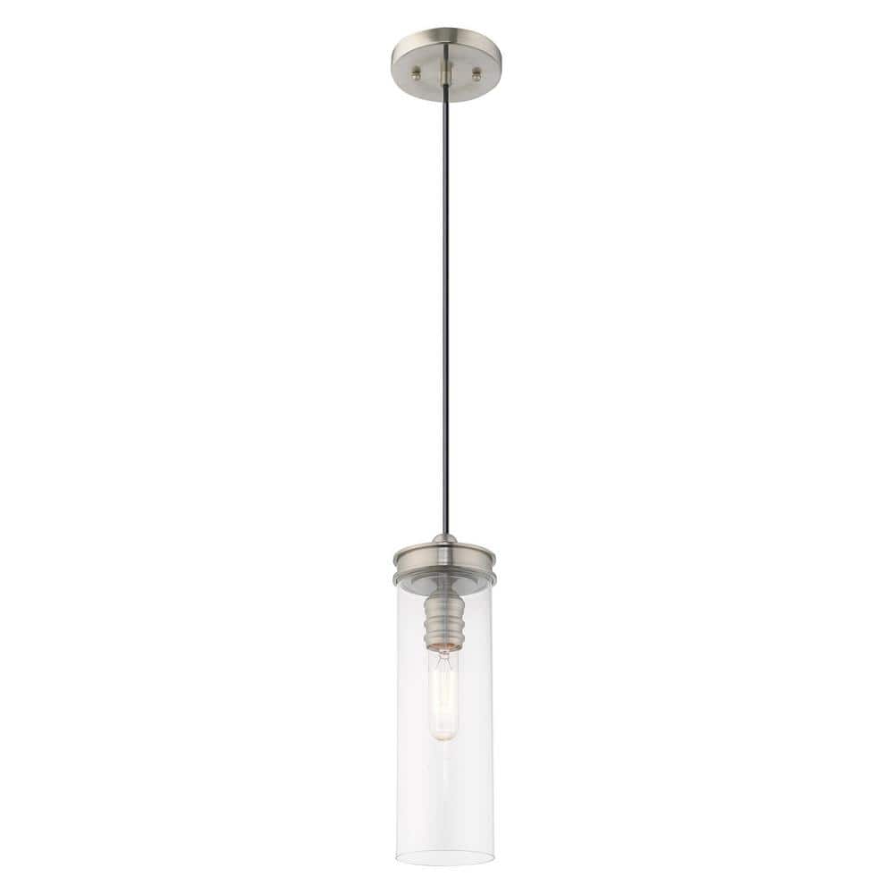 Modern Mini LED Pendant in Brushed Nickel with Clear Glass