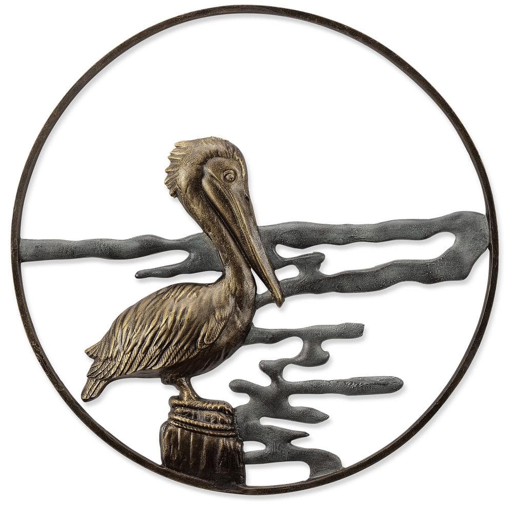 Pelican Design Aluminum Bronze Finish Wall Art