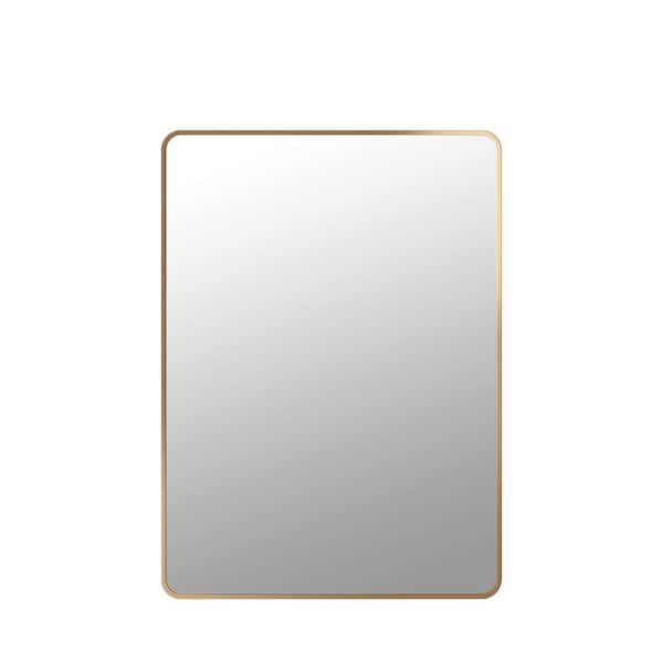Home Decorators Collection Ryan 24 in. W x 33 in. H Rectangular Stainless Steel Framed Wall Bathroom Vanity Mirror in Matte Gold