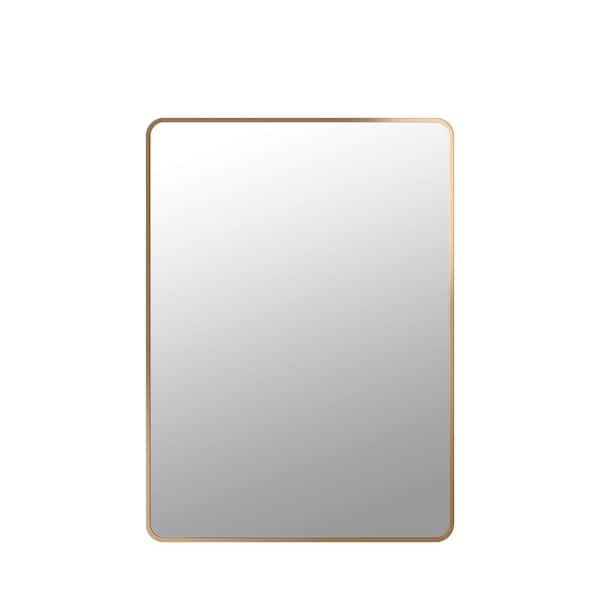 Ryan 24 in. W x 33 in. H Rectangular Stainless Steel Framed Wall Bathroom Vanity Mirror in Matte Gold