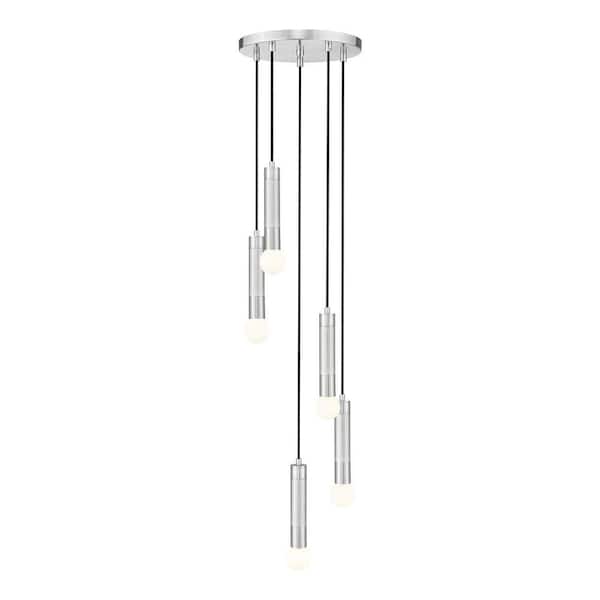 Stari 5 light Brushed Nickel Chandelier for Indoor Use with No Bulbs Included