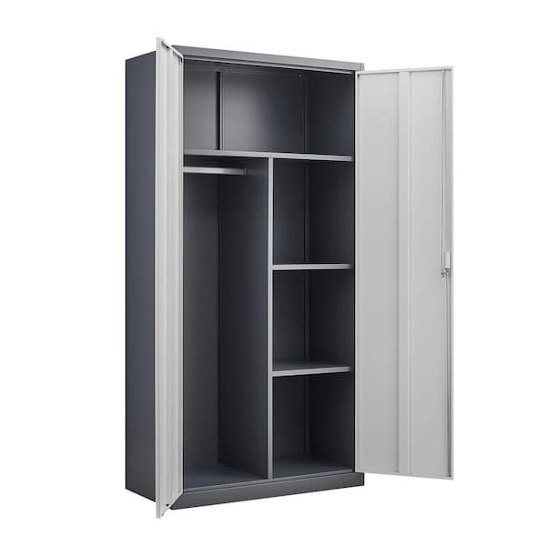 Kahomvis 70.8 in. H Steel Locker with Compartments, Metal Large