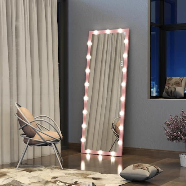 ⭐️⭐️ Modern 23.3 in. W x 62.6 in. H Rectangular Pink Metal Frame Wall