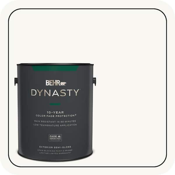 BEHR DYNASTY 1 gal. Ultra Pure White Semi-Gloss Exterior Stain-Blocking Paint & Primer