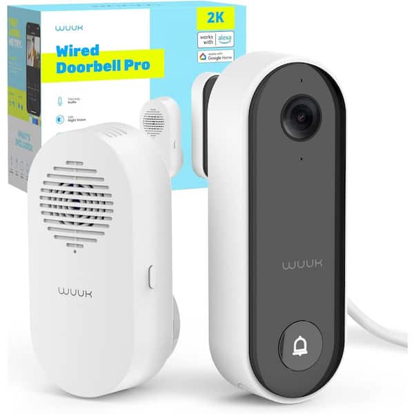 WUUK 2K Wired Smart Doorbell Camera with Night Vision and Remote Access
