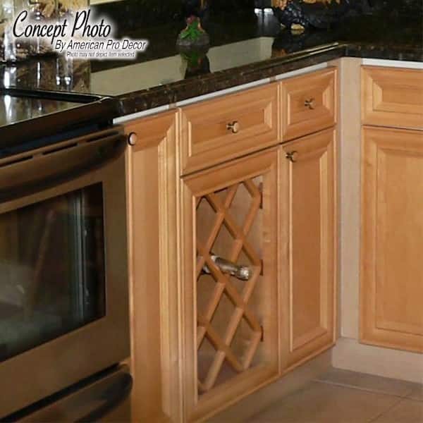 18-Bottle Trimmable Wine Rack Lattice Panel Inserts in Unfinished Solid North American Red Oak