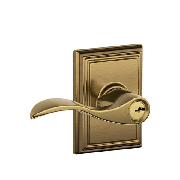 Schlage Accent Antique Brass Keyed Entry Door Lever with Addison Trim