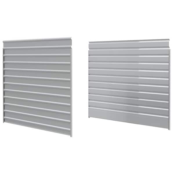 15 ft. W x 9 ft. H Eggshell Galvanized Steel 2-Sided Carport Enclosure