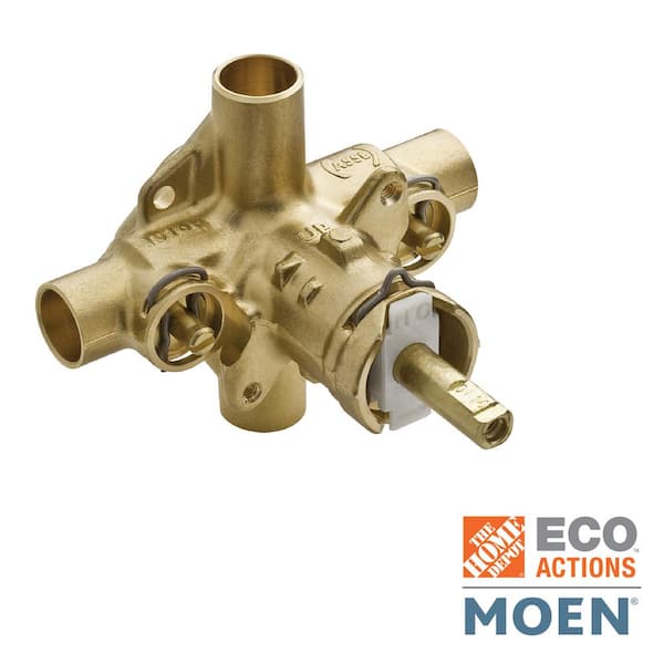 MOEN Brass Rough-In Posi-Temp Pressure-Balancing Cycling Tub and Shower Valve with Stops - 1/2 in. CC Connection