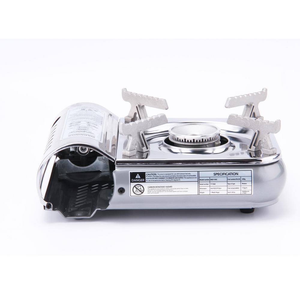 7,000 BTU Stainless Steel Single Burner Portable Gas Stove