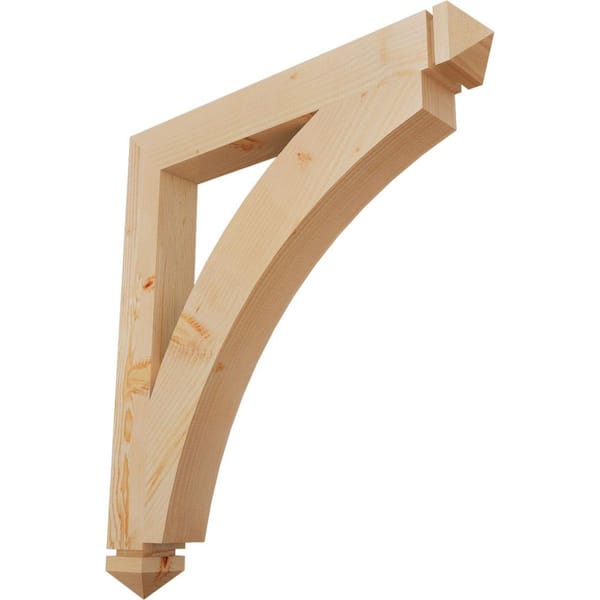 Ekena Millwork 3.5 in. x 36 in. x 32 in. Douglas Fir Thorton Arts and Crafts Smooth Bracket