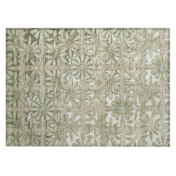 Chantille Machine Washable Indoor/Outdoor Abstract ACN2775 Celery 3 ft. x 4 ft. Area Rug