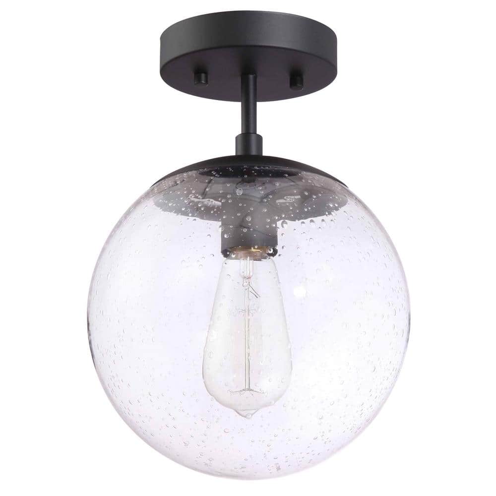 Matte Black Glass Mini Globe LED Pendant Light