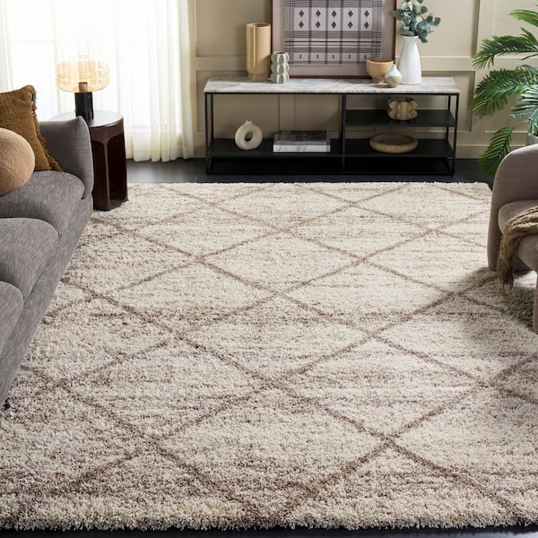 Hudson Shag 8 ft. x 10 ft. Multi Ivory/Beige Geometric Area Rug