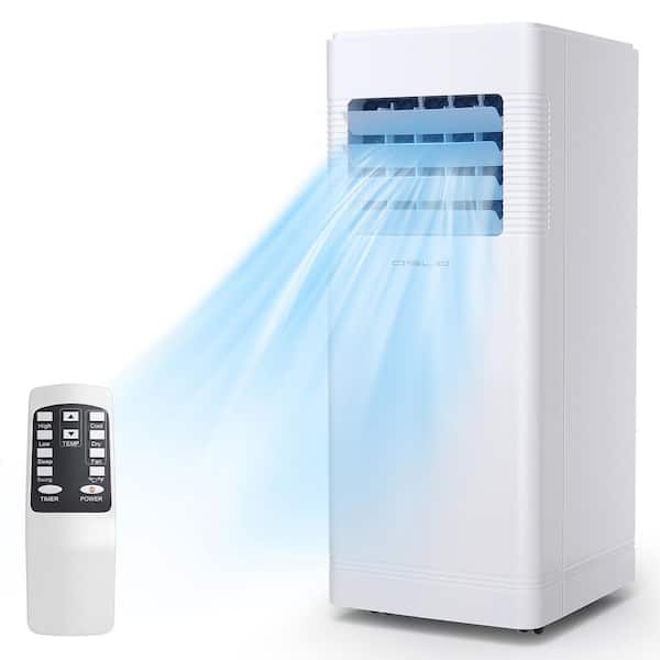 Gymax 6,150 BTU Portable Air Conditioner Cools 700 Sq. Ft. with Dehumidifier and Remote Control in White