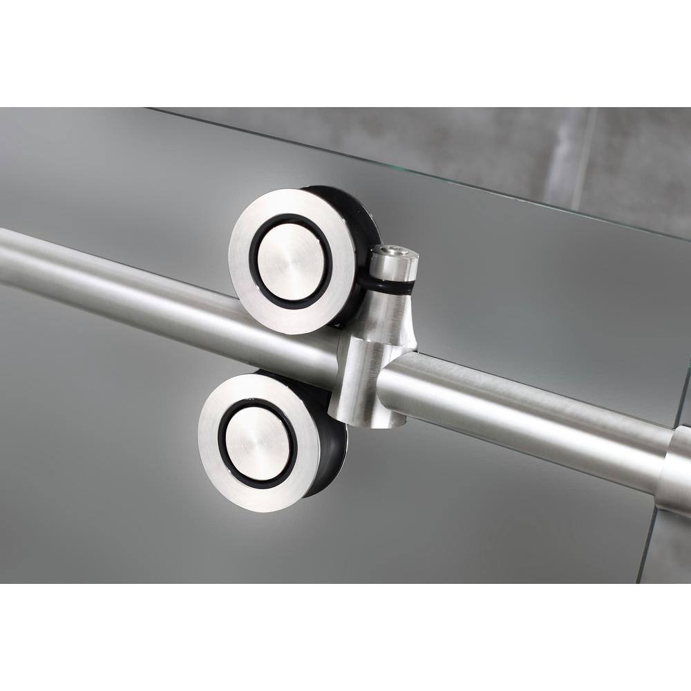 Langham XL 48-52" Stainless Steel Frameless Sliding Shower Door with Frosted Glass