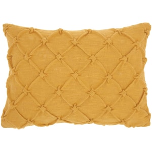 Kathy Ireland Yellow Geometric Removable Cover 20 in. x 14 in. Rectangle Throw Pillow