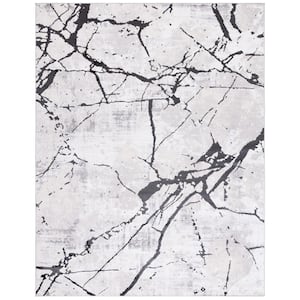 Amelia Gray/Black 10 ft. x 14 ft. Abstract Distressed Area Rug