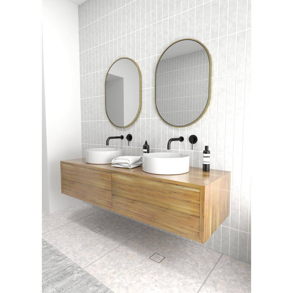 Satin Brass Full Length Rectangular Wood Mirror 28" x 20"