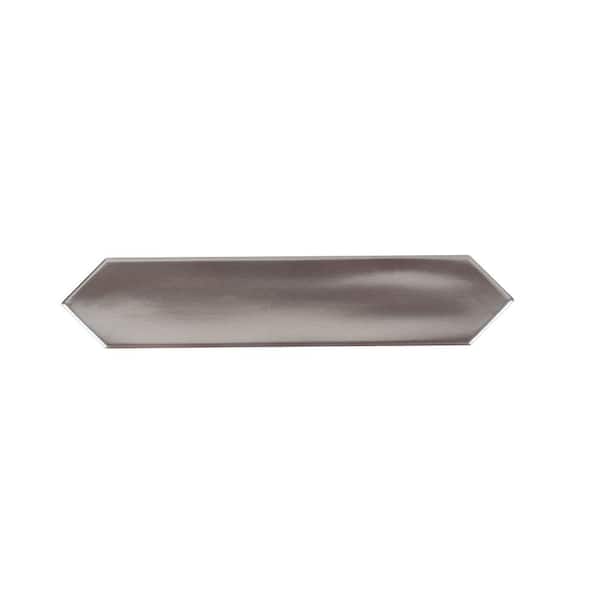 Apollo Tile Piquet Silver 2 in. x 10 in. Glossy Metallic Ceramic Picket Wall and Floor Tile Sample (0.14 Sq. ft./case) (1-pack)