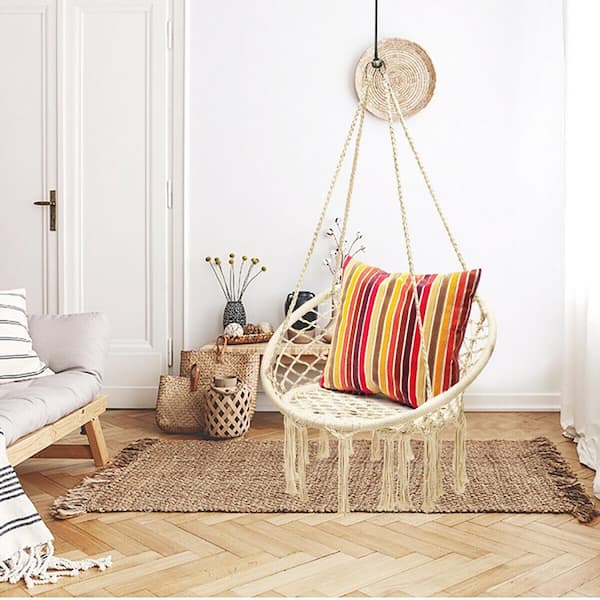 2.66 ft. Portable Hammock Chair Swing in Brown