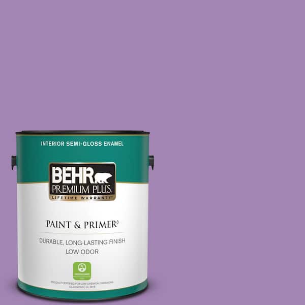 BEHR PREMIUM PLUS 1 gal. #660B-6 Daylight Lilac Semi-Gloss Enamel Low Odor Interior Paint & Primer