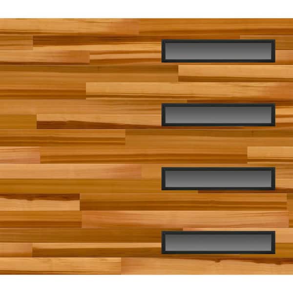 Modern Steel 8 ft. X 7 ft. 18.4 R-Value Insulated Wood Look Plank Cedar Garage Door with Slim Windows