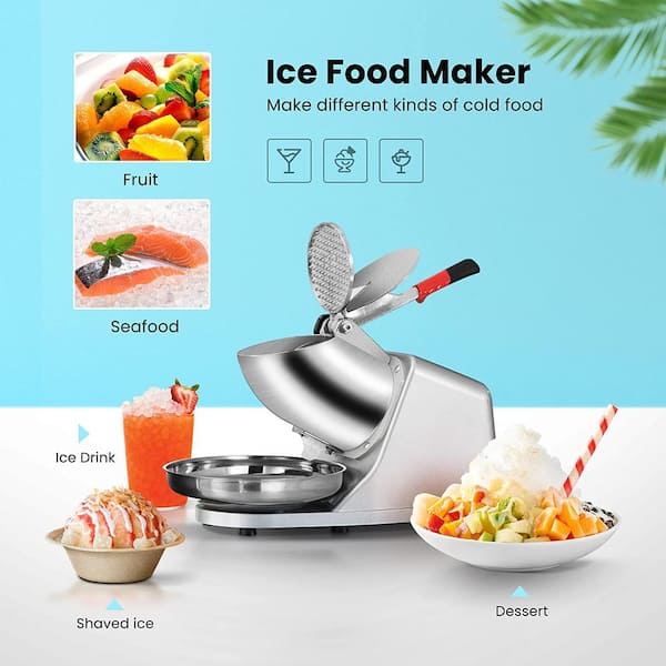 Electric Ice Crusher Shaver Machine Snow Cone Maker with Blades