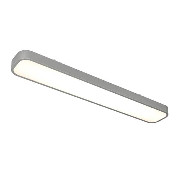 Europa 36 in. 1-Light Silver 3CCT Selectable LED Flush Mount Panel Light