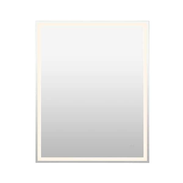 Pax 32 in. W x 40 in. H Large Rectangular Frameless Antifog Front/Back-Lit Wall Bathroom Vanity Mirror with Smart Touch