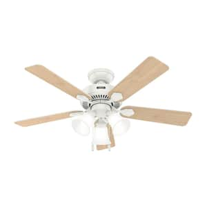 Swanson 44 in. Indoor Fresh White Standard Ceiling Fan with LED Bulbs Included