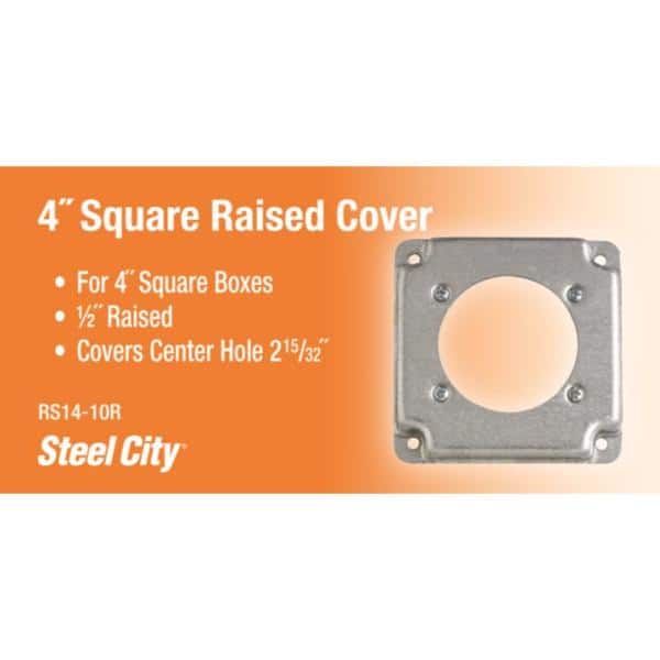 4 in. Pre-Galvanized Steel Square Electrical Box Surface Cover (RS14-10R)