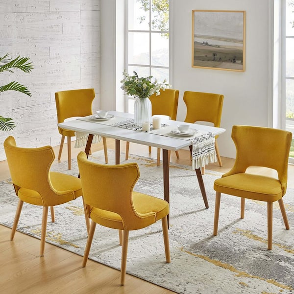 JAYDEN CREATION Sofia Mustard Mid-century modern Dining